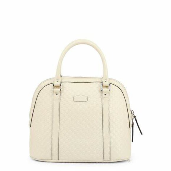 NEW GUCCI Microguccissima Mini Dome Crossbody Satchel Bag Winter White - Picture 1 of 14